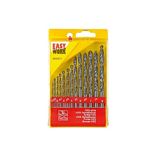 Easy Work HSS Metallbohrersatz 13-teilig 2-8 mm, 1 Stück, 262403 Easy Work HSS Metallbohrersatz 13-teilig 2-8 mm, 1 Stück, 262403 von Easy Work