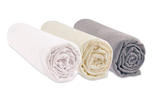 3 Spannbetttücher Baumwolle Bio für Kinderbett 70 x 140 – 3 Farben erhältlich von Easy dort