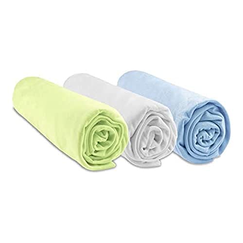 Lot de 3 Draps housse Bambou - 40x80 / 40x90 - blanc ciel anis von Easy dort