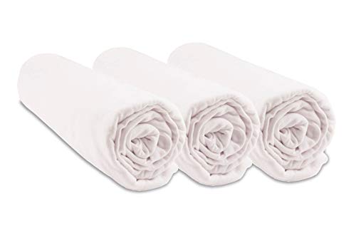 Lot de 3 Draps housse Coton Bio pour lit berceau 40x80 - 2 coloris disponibles (Blanc) von Easy dort