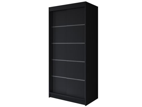 Easy4You P4 100 cm Schwarz Schiebetüren Kleiderschrank 100x200x58 cm Schlafzimmermöbel, Aufbewahrung - Mehrzweckschrank - Farbe: Schwarz Easy4You P4 100 cm Schwarz Schiebetüren Kleiderschrank 100x200x58 cm Schlafzimmermöbel, Aufbewahrung - Mehrzweckschrank - Farbe: Schwarz von Easy4You