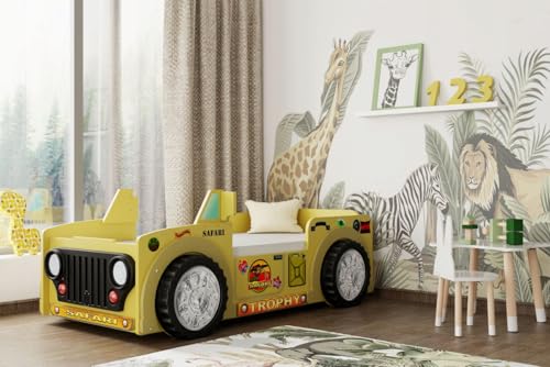 Easy4You SAFARI Auto Kinderbett Baby mit Matratze 116x72x207cm Kleinkinderbett mit Matratze inklusive Easy4You SAFARI Auto Kinderbett Baby mit Matratze 116x72x207cm Kleinkinderbett mit Matratze inklusive von Easy4You