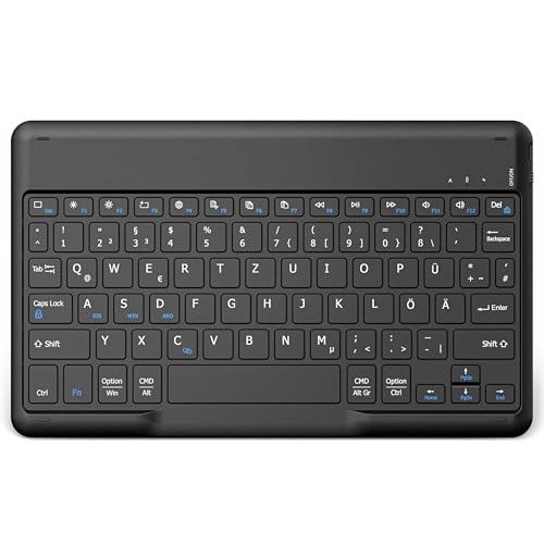 EasyAcc Deutsche Bluetooth Tastatur für iPad Air/Pro/iPad 10/10.2/9.7/iPhone/Samsung/Android, Wiederaufladbar, Tragbare Kabellose, Ultra-dünn, Schwarz EasyAcc Deutsche Bluetooth Tastatur für iPad Air/Pro/iPad 10/10.2/9.7/iPhone/Samsung/Android, Wiederaufladbar, Tragbare Kabellose, Ultra-dünn, Schwarz von EasyAcc