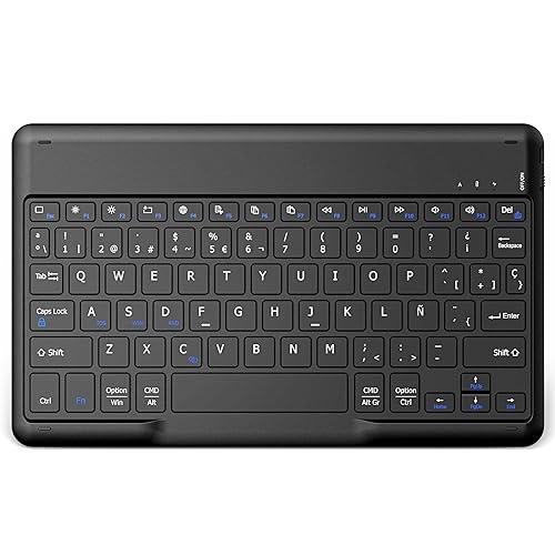 EasyAcc Bluetooth-Tastatur, kabellose Bluetooth-Tastatur kompatibel mit Windows/Android/iOS, Tastatur mit Spanisch Layout Tablets, Schwarz EasyAcc Bluetooth-Tastatur, kabellose Bluetooth-Tastatur kompatibel mit Windows/Android/iOS, Tastatur mit Spanisch Layout Tablets, Schwarz von EasyAcc