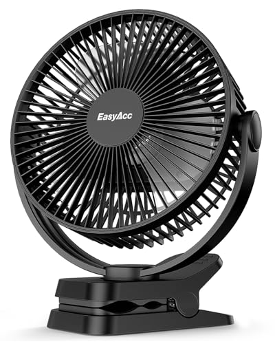 EasyAcc 10000mAh Clip Ventilator, bis zu 37 Stunden 20cm Camping ventilator mit Powerbank Batterie Ventilator Grow - 5 Geschwindigkeiten,LED Anzeige, 360° Haken und- für Camping, Growbox, Kinderwagen EasyAcc 10000mAh Clip Ventilator, bis zu 37 Stunden 20cm Camping ventilator mit Powerbank Batterie Ventilator Grow - 5 Geschwindigkeiten,LED Anzeige, 360° Haken und- für Camping, Growbox, Kinderwagen von EasyAcc
