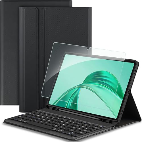 EasyAcc Tastatur Hülle Kompatibel mit Honor Pad X8a 11 Zoll 2024 mit Schutzfolie, [QWERTZ Deutsches], Abnehmbar Tastatur Schutzhülle mit Pencil Halter, Schwarz von EasyAcc