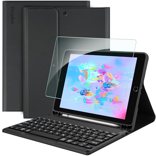 EasyAcc Tastatur Hülle Kompatibel mit iPad 6. Generation 2018/5. Generation 2017, iPad Air 2 & 1, Wireless Bluetooth QWERTZ Deutsch mit Stifthalter- Schwarz EasyAcc Tastatur Hülle Kompatibel mit iPad 6. Generation 2018/5. Generation 2017, iPad Air 2 & 1, Wireless Bluetooth QWERTZ Deutsch mit Stifthalter- Schwarz von EasyAcc