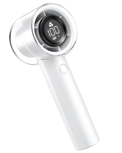 EasyAcc Tragbarer Hand-Turbo-Ventilator, 2024 Neuerdings 100 Geschwindigkeiten einstellbar Leistungsstarker Mini-Ventilator von EasyAcc