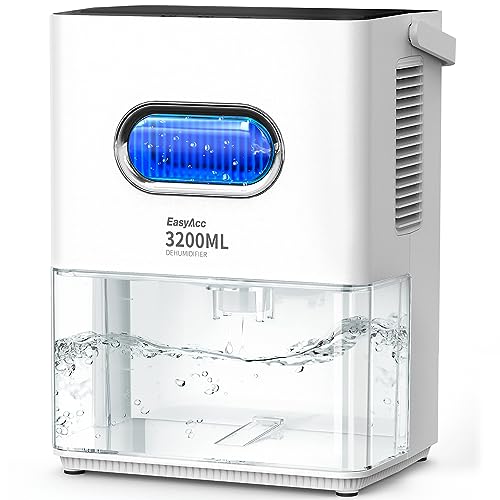 Luftentfeuchter 3200ml,EasyAcc Luftentfeuchter Elektrischer Entfeuchter Leise Tragbarer Raumentfeuchter Automatischer Gegen Feuchtigkeit Dehumidifier für Büro/Schlafzimmer/Badezimme Farbige Nachtlicht von EasyAcc