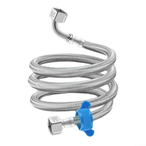 1,27 cm x 1,27 cm Edelstahl für geflochtenen Schlauch, für Badezimmer, WC, Armaturen, Küchenspüle, Wasserzulaufschläuche, Heiß- und Kaltwasserzulaufschlauch, gewebter Schlauch (1,2 m) von EasyByMall