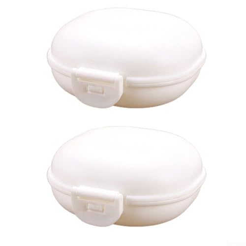 2 x Seifenschale für Reisen mit versiegeltem Halter, um Toilettenartikel sauber zu halten (weiß) von EasyByMall
