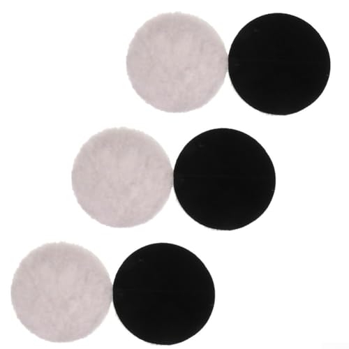 6 Polierscheiben aus Wolle, 125 mm, für Auto, zum Wachsen und Veredeln mit Mikrofasermaterial von EasyByMall