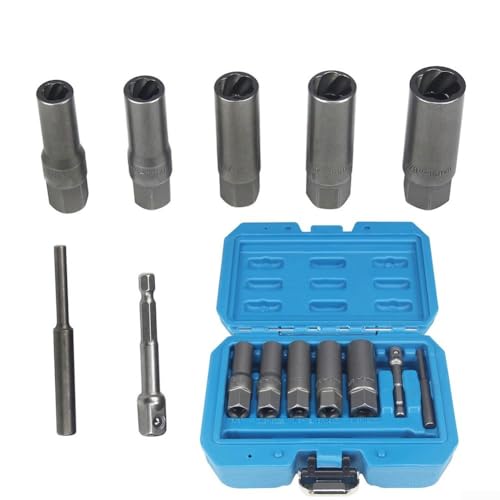 7-teiliges Steckschlüssel-Set, Mutternausdreher-Stecknuss, Verriegelungsradmutter-Entferner, Werkzeug-Set, Radmutter-Schraubenausdreher 7-teiliges Steckschlüssel-Set, Mutternausdreher-Stecknuss, Verriegelungsradmutter-Entferner, Werkzeug-Set, Radmutter-Schraubenausdreher von EasyByMall