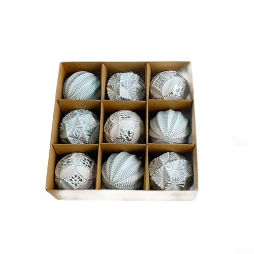 9 Stück Weihnachtskugel-Dekorationen, antikes Weihnachtsdekorationsset, 8 cm, PVC-Weihnachtsbaumschmuck für Weihnachten, Zuhause, Party, Festival, Dekoration (blau) von EasyByMall