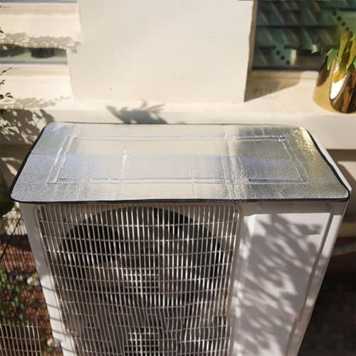 Abdeckung für Klimaanlagen, 40 x 80 cm, Außenhaube für Klimaanlage, Aluminiumfolie, Hitzeschutz, energiesparend, wasserdicht (Klettverschluss) von EasyByMall