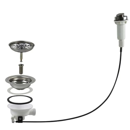 Abflusssieb, Abflusssieb, Abflusssieb, Abflusssieb, Kabelsteuerung für Küchenspüle, Verstopfung (110 mm) von EasyByMall