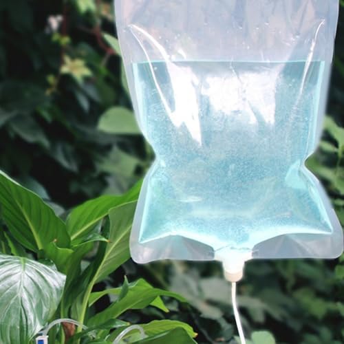 Automatischer Tropfbewässerungsbeutel, 3,5 l, 4 Beutel mit einstellbarem Durchfluss, Pflanzenbewässerungssystem, Sprinkler-Gerät für drinnen und draußen (B) von EasyByMall