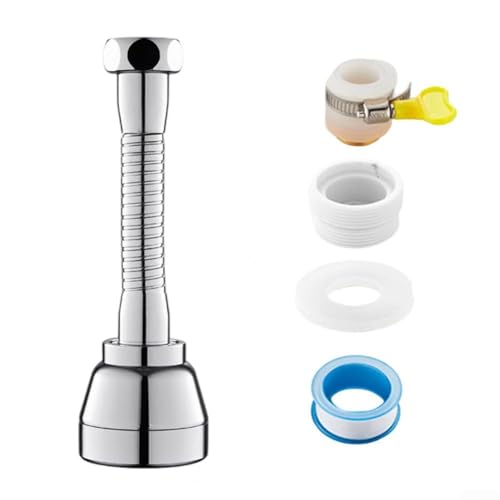 Bewegliche Küchenspüle Wasserhahn Sprühkopf, 360° Drehbar Wasserhahn Extender, 3 Modi, Geeignet für Bad und Küche von EasyByMall