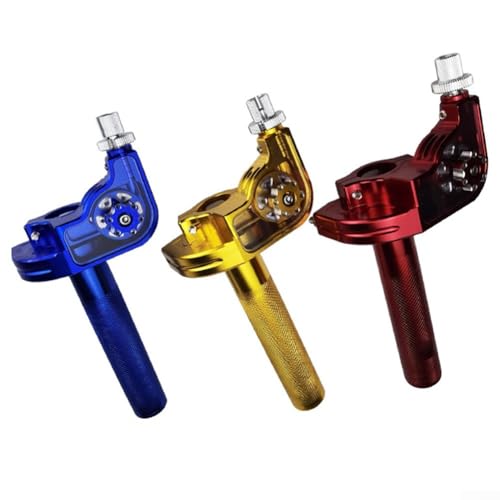 CNC-Gasgriff aus Aluminium, kompatibel mit den meisten Motorrädern, Schnellspanner, Twister-Kabel-Design (rot) von EasyByMall