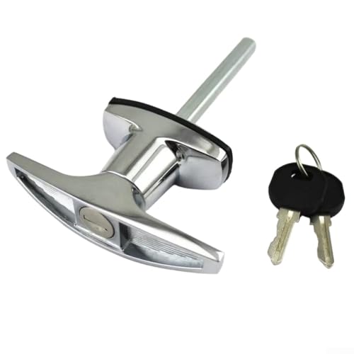 Camper Shell Schlösser und Schlüssel T-Griff, 1 Packung Camper Lock Zinklegierung T-Griff für LKW Camper Shell Truck Cap Locking(A) von EasyByMall