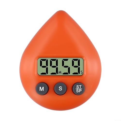 Digitaler Timer mit Saugnapf, effektives Werkzeug zum Energiesparen in Dusche und Küche (orange) von EasyByMall