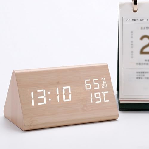 Digitaler Wecker, Temperatur und Luftfeuchtigkeit Uhr LED Holzuhr für Schlafzimmer Büro Nachttische Schreibtische Digitaler Wecker, Temperatur und Luftfeuchtigkeit Uhr LED Holzuhr für Schlafzimmer Büro Nachttische Schreibtische von EasyByMall