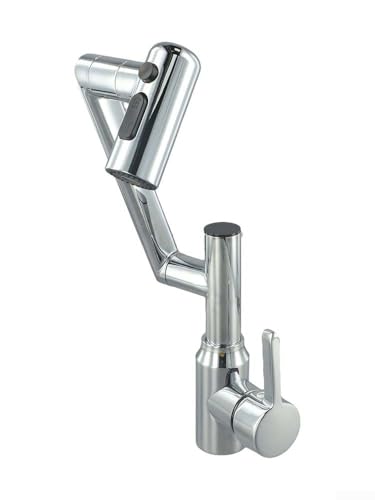 Digitales Display Badezimmer Waschbeckenhahn, Digitalanzeige LED Wasserhahn für 360 Grad Rotation Multifunktionsstrom 360 mm Gesamthöhe (Silber) von EasyByMall