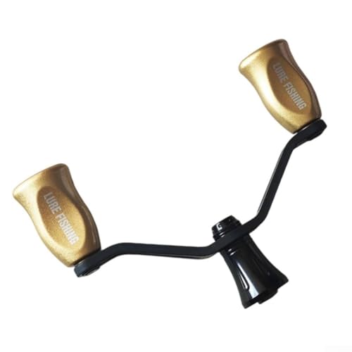 Doppel-Kipphebelgriff aus Carbon und Kunststoff für DAIWA Angelrollen inkl. Modelle für FUEGO für PROREX V geeignet für Reel Upgrades (Hellgold) von EasyByMall