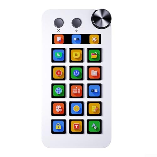 EasyByMall Ästhetische und funktionale kompakte Mini-Tastatur mit benutzerdefinierten Bedienelementen für Creators (Weiß) von EasyByMall