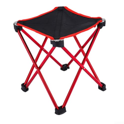EasyByMall Leichter Campinghocker, kompakter faltbarer Stuhl für Strand und Garten (Rot) von EasyByMall