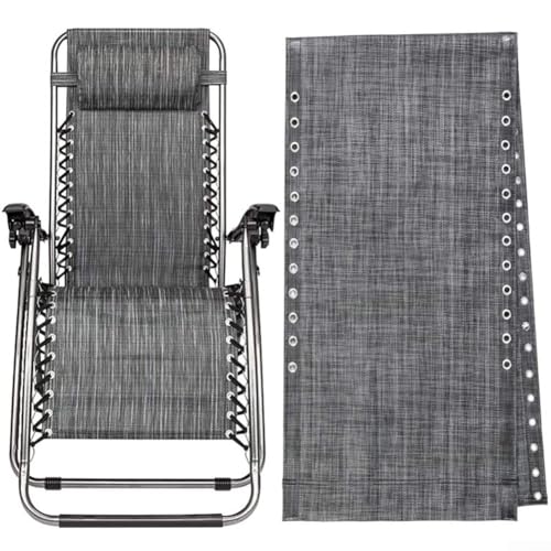EasyByMall Stuhl-Reparatur-Kordel-Set, Ersatzstoff mit 4 Seilen + Schrauben für Sonnenliegen und Schwerkraftstühle, 160 x 43 cm (Schwarzgrau) von EasyByMall