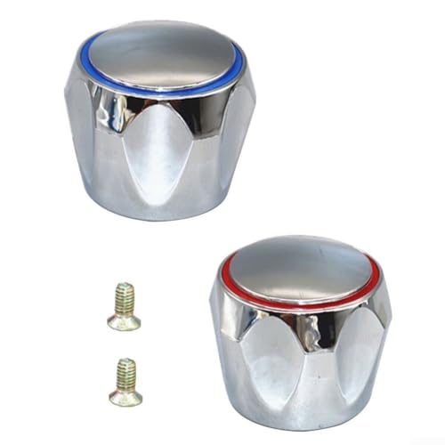 EasyByMall Wasserhahn-Abdeckungsgriff, verchromt, Ersatz-Zubehör-Set, für Waschbecken/Badewanne und Küchenspüle, 2 Stück von EasyByMall