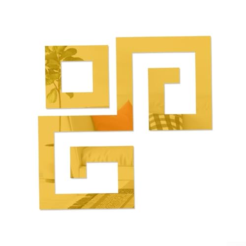 Einzigartige dekorative Acryl-Spiegel-Aufkleber DIY 3D-Wand-Eck-Dekor für stilvolle Raumaufwertung (6 Gold) von EasyByMall