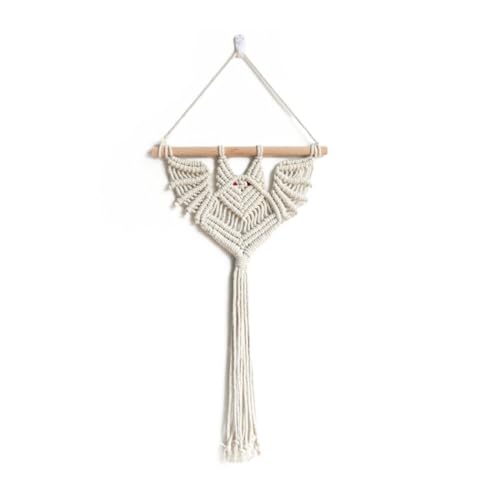 Eleganter Makramee-Fledermaus-Wandbehang für Heimdekoration, verleiht einen Hauch von Halloween (dies ist die Figur beige kurz) von EasyByMall