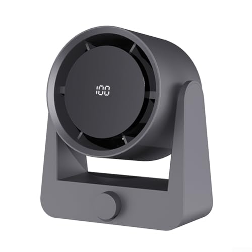 Elektrischer Ventilator mit hoher Windkraft zur Wandmontage mit einstellbarem Luftstrom und intelligenter LED-Anzeige für Zuhause oder Büro (dunkelgrau) von EasyByMall