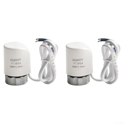 Elektrischer thermischer Stellantrieb M30 1 5 mm für AC 230 V für Fußbodenheizung und Heizkörper, vom Benutzer zugelassenes Design (normalerweise offen), 2 Stück von EasyByMall