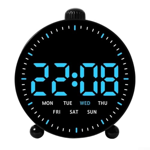 Elektronischer LED-Wecker für den Nachttisch, 12,4 x 11,4 x 4,4 cm, mit Temperaturanzeige für Zuhause, Fitnessstudio, Klassenzimmer, Büro (B) von EasyByMall