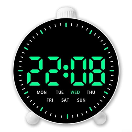 Elektronischer LED-Wecker für den Nachttisch, 12,4 x 11,4 x 4,4 cm, mit Temperaturanzeige für Zuhause, Fitnessstudio, Klassenzimmer, Büro (E) von EasyByMall