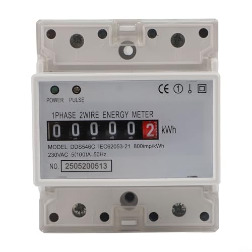 Energiezähler mit digitalem Wattmeter 230V und Strommessung 5(100) A mit Pulsausgang und optischer Kopplungsisolierung von EasyByMall
