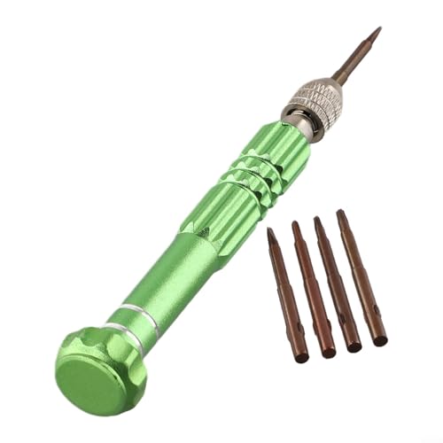 Essential Schraubendreher-Set für die Reparatur von Mobiltelefonen und Uhren, magnetisches Spitzen-Design, 5 Ersatz-Bits (grün) von EasyByMall