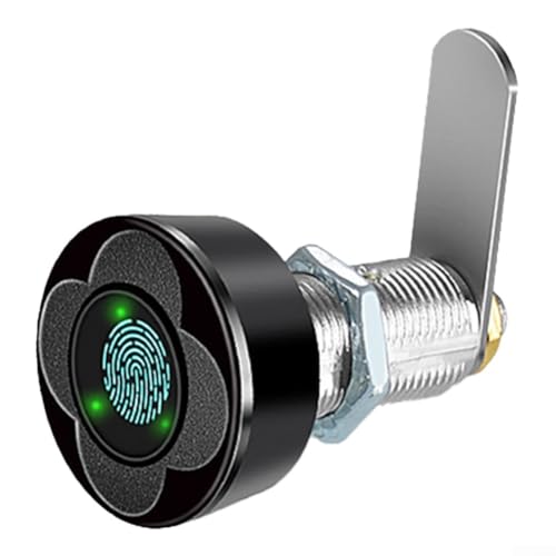Fingerpring Schloss für Schränke und Schließfächer, lange Haltbarkeit und schnelle Erkennung, mit wiederaufladbaren Batteriefunktionen (30 mm, Schwarz) von EasyByMall
