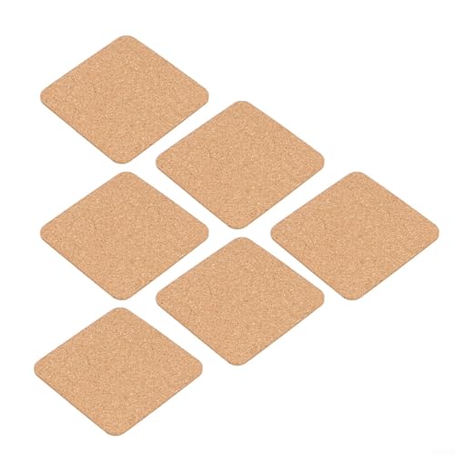 Flexible Korkuntersetzer 6/12er Set, runde Form für jedes Getränk, hitzebeständiger Schutz (6 Stück quadratisch) von EasyByMall