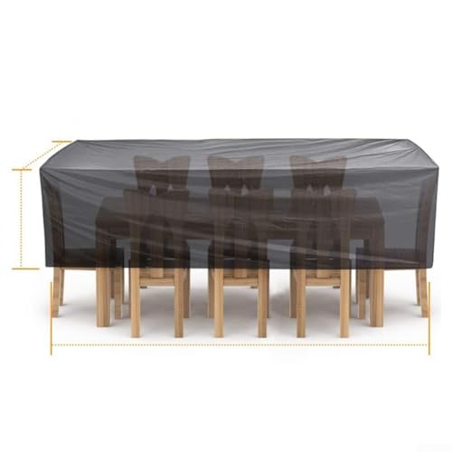 Gartenmöbel-Abdeckung, wasserdicht, Tischabdeckung, 420D, schwer, silberbeschichtet, Stoff, winddicht, UV-Schutz, für Terrasse, Außenbereich (150 x 150 x 75 cm) von EasyByMall
