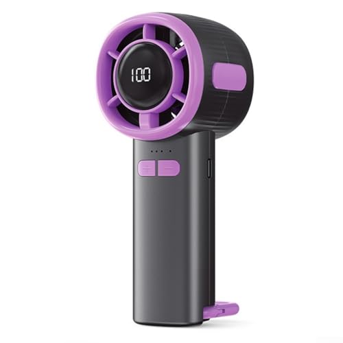 Handventilator mit 100 Geschwindigkeitsoptionen und Kletterhaken für einfaches Tragen, perfekter Begleiter für Sommerabenteuer (grau) von EasyByMall