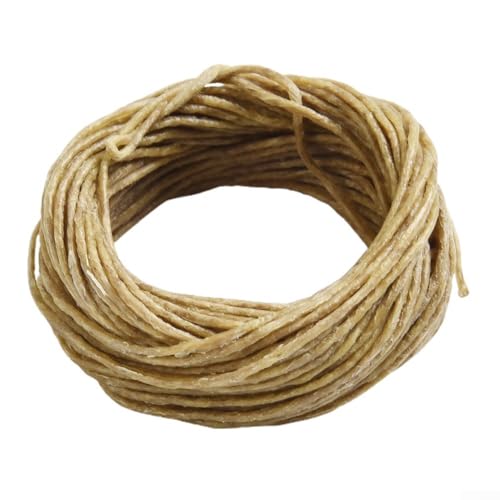 Hanf für Kerzendochte mit Bio-Bienenwachs-Beschichtung, 90 cm, ideal für umweltbewusstes Basteln (dunkelbraun) von EasyByMall