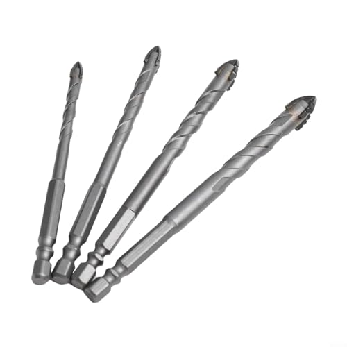 Hochgeschwindigkeits-Exzenterbohrer-Set enthält 4 Wolframstahl-Bits, perfekt zum Bohren in Glasfliesen und Zementmaterialien von EasyByMall