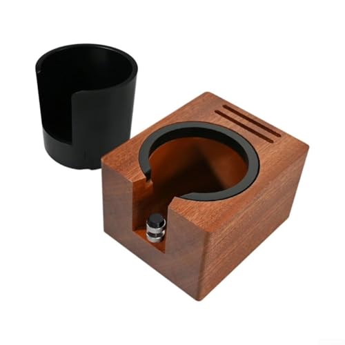 Kaffee-Tamping-Station aus Holz, 11,9 x 9,8 x 7,2 cm, Kaffee-Stopfstation, Organizer von Espresso-Presse und Gestell für Kaffee-Werkzeuge (Sitz mit Eimer) von EasyByMall