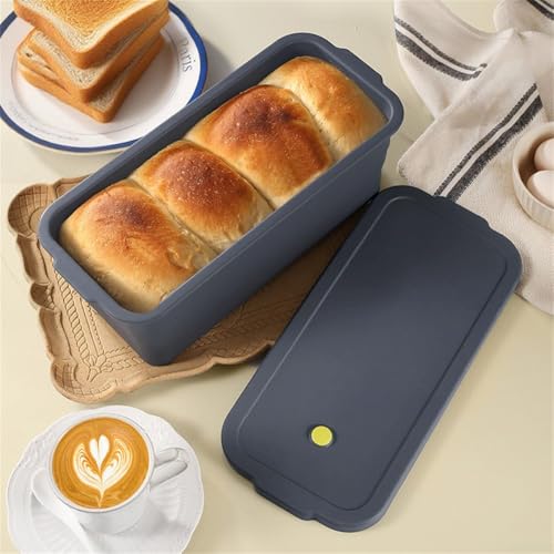 Kastenform Temperaturbeständig Antihaft Silikon Brotform Kastenform Brotblech Metallrahmen Backformen mit Deckel für Küche von EasyByMall