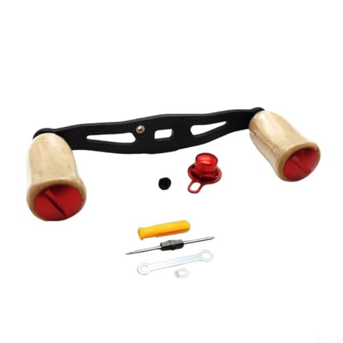 Kohlefaser-Angelrollengriff, für DAIWA FOR ABU DIY Kork Flacher Knauf 3K Kohlefaser Spule Arm Griff 85 mm (rot Rechtshänder-Typ) von EasyByMall