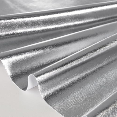 Kreatives Heißprägetuch Hohe Elastizität Spandex in Gold und Silber für Modeprojekte (Silber) von EasyByMall
